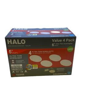 Halo recessed lights 4 pack 6 in. Ultra thin Selectable CCT LED White Downlight